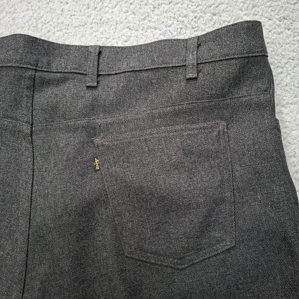 Vintage Levis 517 Bootcut Pants Dacron Polyester Black Gold Label Mens 44x32 USA